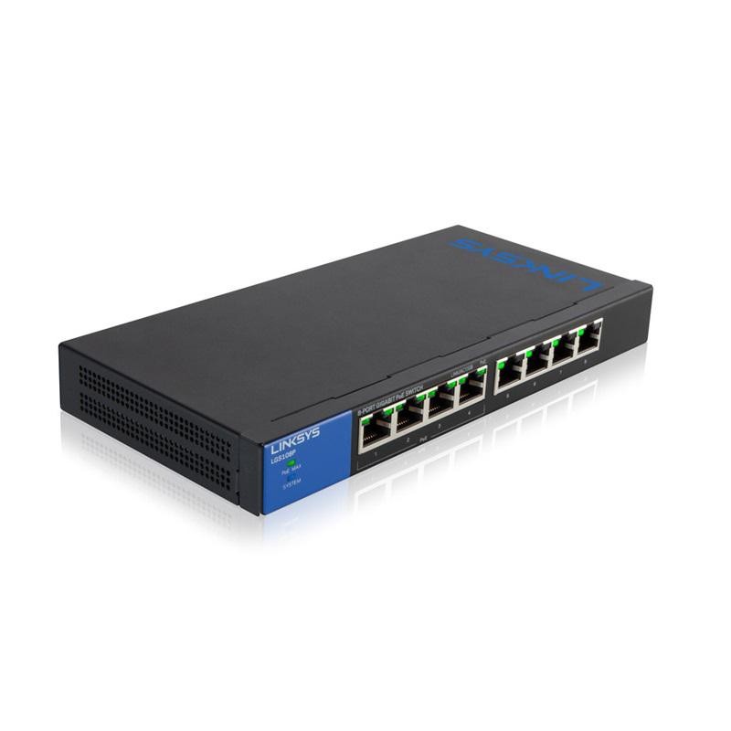 LINKSYS 8-P GIGABIT PoE+ SWITCH LGS108P LINKSYS 8-P GIGABIT PoE+ SWITCH LGS108P