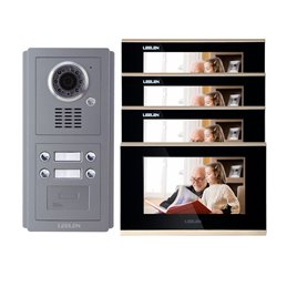 Videointerfon IP LEELEN 4 familii cu cititor de card