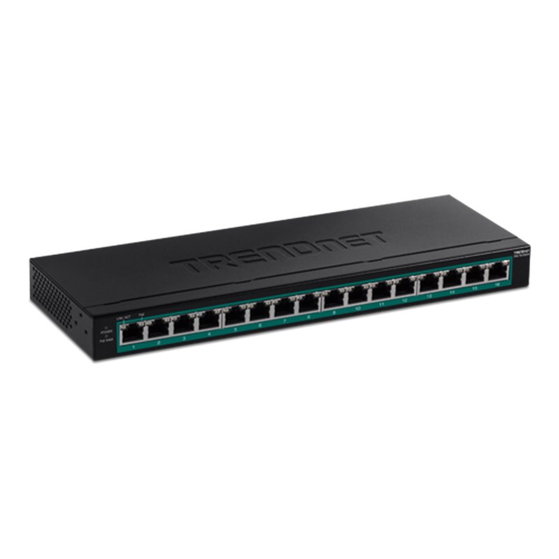 Switch 16 porturi Gigabit PoE/PoE+ 123W - TRENDnet TPE-TG160H Switch 16 porturi Gigabit PoE/PoE+ 123W - TRENDnet TPE-TG160H