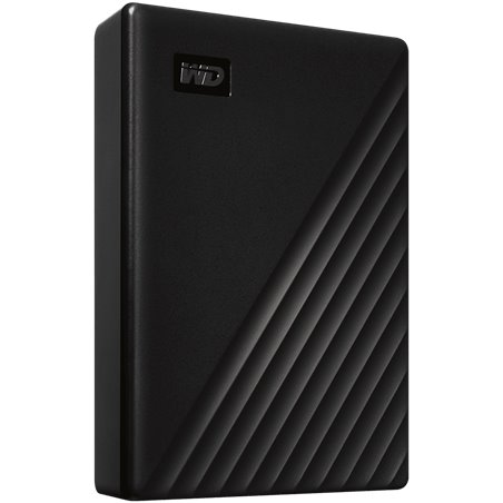 HDD Extern WD My Passport 5TB, 256-bit AES hardware encryption, Backup Software, Slim, USB 3.2 Gen 1 Type-A up to 5 Gb/s, Black