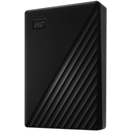 HDD Extern WD My Passport 5TB, 256-bit AES hardware encryption, Backup Software, Slim, USB 3.2 Gen 1 Type-A up to 5 Gb/s, Black