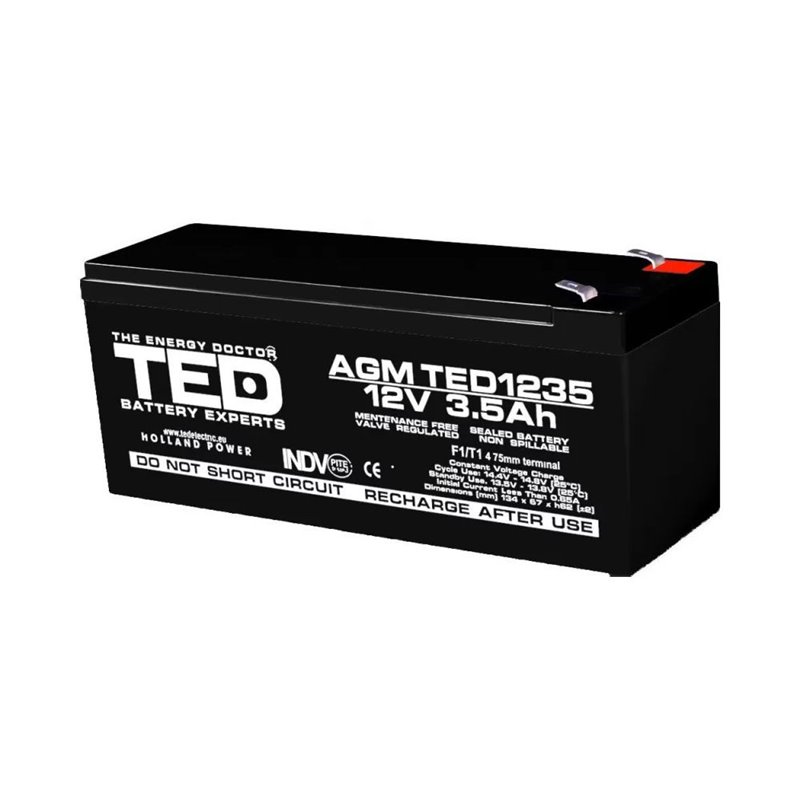 Acumulator AGM TED1234F1 12V 3.5Ah Acumulator AGM TED1234F1 12V 3.5Ah
