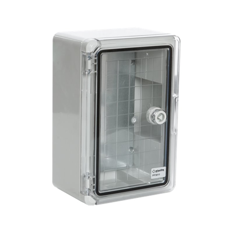 Cutie distributie IP65 din ABS gri, usa transparenta, placa metalica, 300x400x170 mm PP3014 Cutie distributie IP65 din ABS gri, usa transparenta, placa metalica, 300x400x170 mm PP3014