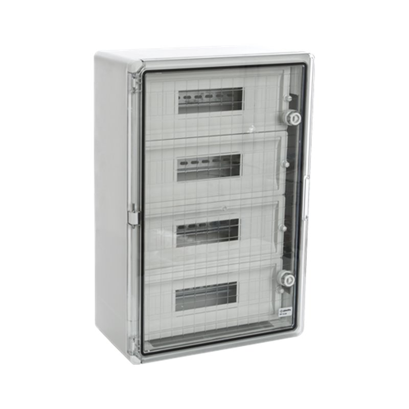 Cutie modulara IP65 din ABS gri, usa transparenta, 3 x 15 module, 350x500x190 mm PP3116 Cutie modulara IP65 din ABS gri, usa transparenta, 3 x 15 module, 350x500x190 mm PP3116