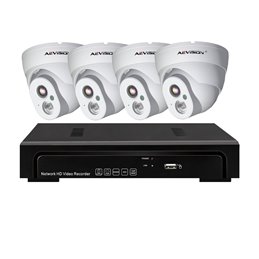 Sistem supraveghere video IP PoE 4 camere dome 1080P Aevision