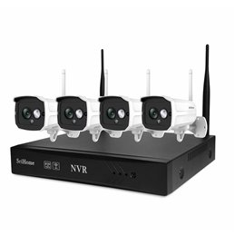SISTEM SUPRAVEGHERE VIDEO IP WIRELESS NVR 4 CAMERE SRICAM NVS001