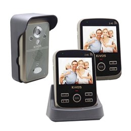Videointerfon wireless KIVOS KDB301 cu senzor de prezenta si 2 monitoare