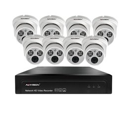 Sistem supraveghere video IP 8 camere dome 30m 1080P Aevision