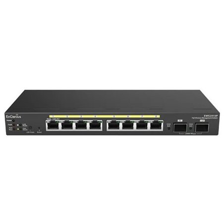 Wireless Management 20AP 8-port GbE PoE.af Switch 61.6W 2GbE 2SFP smart+ DT (Network Switch, Power Adapter (48V/1.75A), Power co