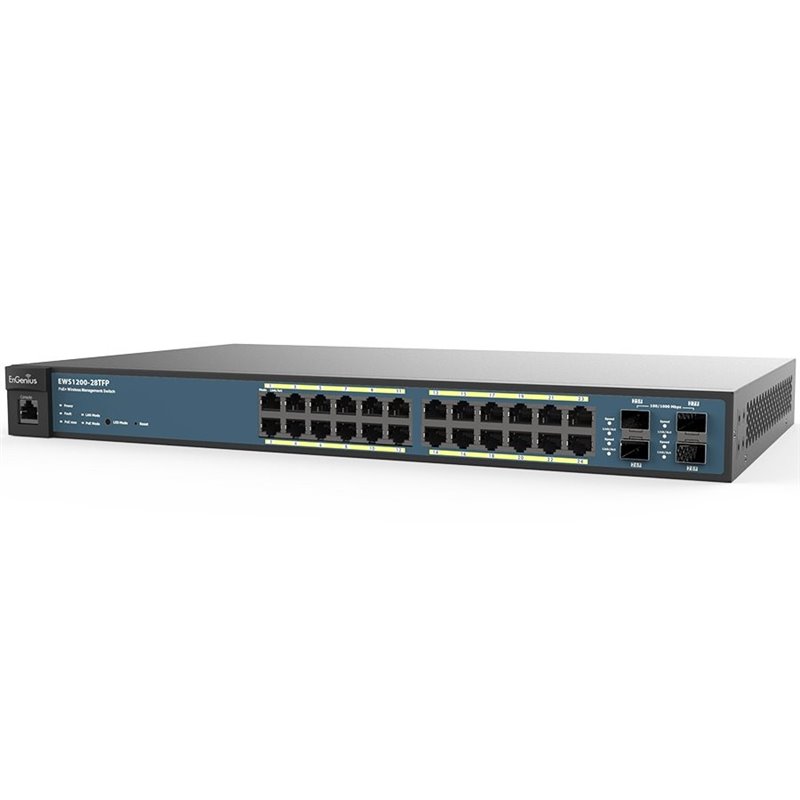 Wireless Management 50AP 24-port GbE PoE.at Switch 410W 4SFP L2 19i (Network Switch, Power cord, 19" rack mount kit, rubber feet Wireless Management 50AP 24-port GbE PoE.at Switch 410W 4SFP L2 19i (Network Switch, Power cord, 19" rack mount kit, rubber feet