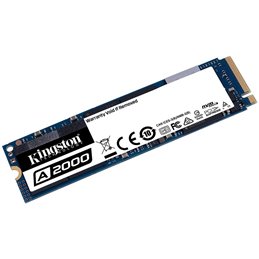 KINGSTON A2000 250G SSD, M.2 2280, NVMe, Read/Write: 2000 / 1100 MB/s, Random Read/Write IOPS 150K/180K