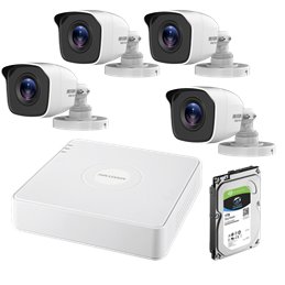 KIT 4 camere Bullet IP 2MP + NVR 4 canale, HDD 1TB - HIKVISION NK42N0H-1T(SG)