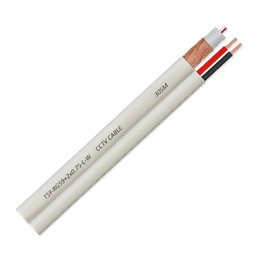 Cablu coaxial RG59 + alimentare 2x0.75, 100m, alb TSY-RG59+2X0.75-L-W