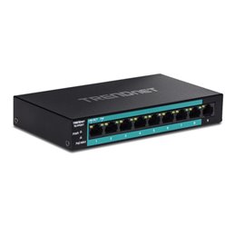 Switch 8 porturi Fast Ethernet Long Range 250m PoE+ 60W, 1 port Fast Ethernet - TRENDnet TE-FP091